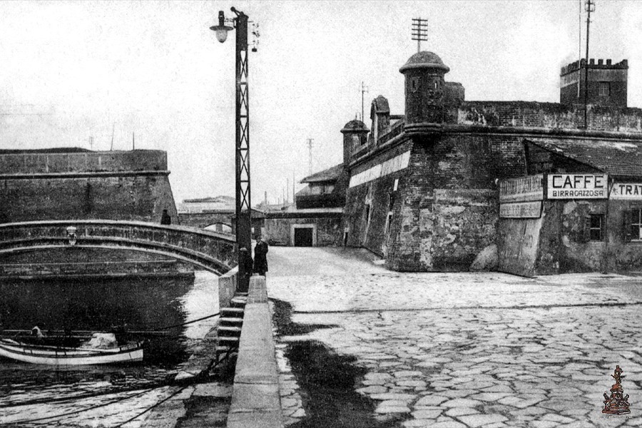 Molo Mediceo - Ponte della Sassaia e fortino della Sassaia - 1910
